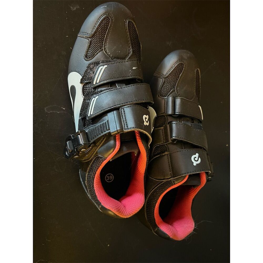 Peloton Cycling Shoes Unisex Size 7 Black Velcro Straps Indoor Fitness